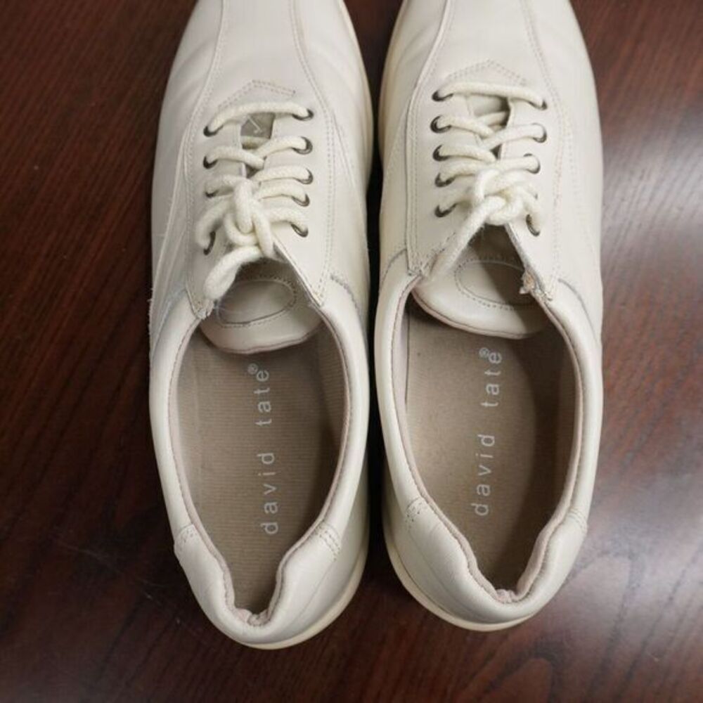 David Tate Walker Shoes Womens Size 8.5 SS Beige Leather Comfort Lace Up Sneaker - Picture 10 of 16